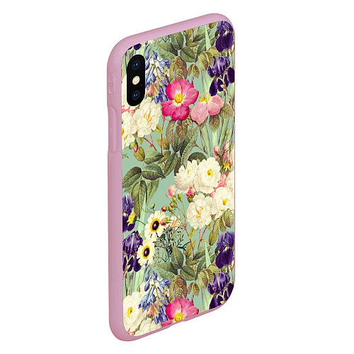 Чехол iPhone XS Max матовый Красочные Цветы Лета / 3D-Розовый – фото 2