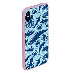Чехол iPhone XS Max матовый Жители океанских глубин, цвет: 3D-розовый — фото 2