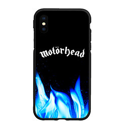 Чехол iPhone XS Max матовый Motorhead blue fire, цвет: 3D-черный