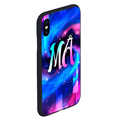Чехол iPhone XS Max матовый Maneskin неоновый космос, цвет: 3D-черный — фото 2