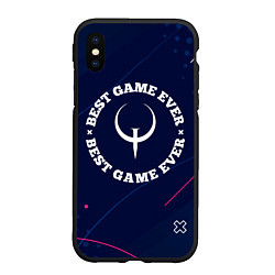Чехол iPhone XS Max матовый Символ Quake и надпись best game ever, цвет: 3D-черный