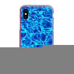 Чехол iPhone XS Max матовый Текстура поверхности воды, цвет: 3D-фиолетовый