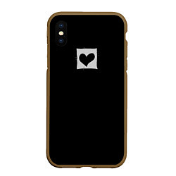 Чехол iPhone XS Max матовый Пустое сердце - заплатка
