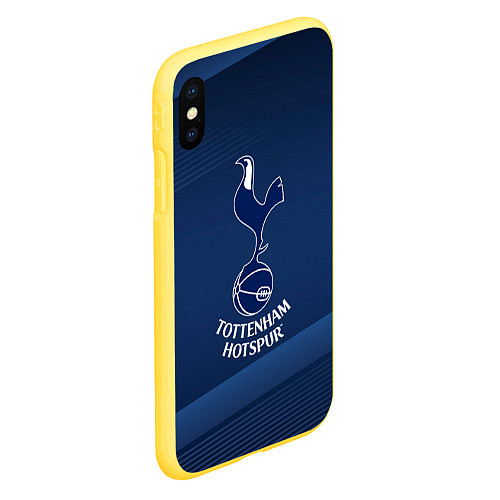 Чехол iPhone XS Max матовый Tottenham hotspur Синяя абстракция / 3D-Желтый – фото 2
