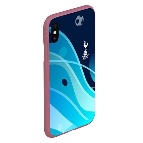 Чехол iPhone XS Max матовый Tottenham hotspur Абстракция / 3D-Малиновый – фото 2