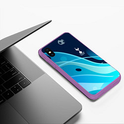 Чехол iPhone XS Max матовый Tottenham hotspur Абстракция, цвет: 3D-фиолетовый — фото 2