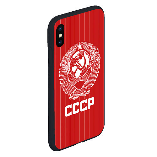 Чехол iPhone XS Max матовый Герб СССР Советский союз / 3D-Черный – фото 2