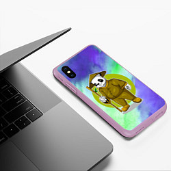 Чехол iPhone XS Max матовый Мудрая Кунг фу панда, цвет: 3D-сиреневый — фото 2