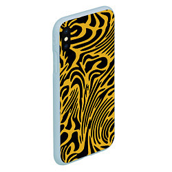 Чехол iPhone XS Max матовый Имитация шкуры тигра - паттерн, цвет: 3D-голубой — фото 2