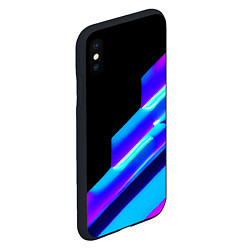 Чехол iPhone XS Max матовый Яркие неоновые линии, цвет: 3D-черный — фото 2