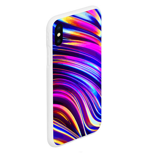 Чехол iPhone XS Max матовый Яркая цветная композиция / 3D-Белый – фото 2