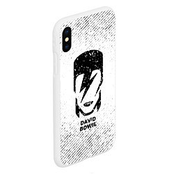 Чехол iPhone XS Max матовый David Bowie с потертостями на светлом фоне, цвет: 3D-белый — фото 2