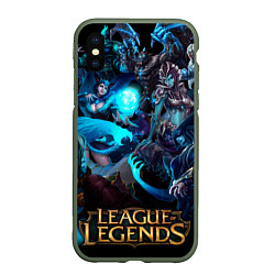 Чехол iPhone XS Max матовый Коллаж LoL - Legue of Legends