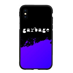 Чехол iPhone XS Max матовый Garbage purple grunge