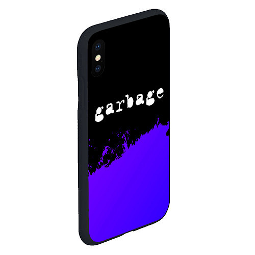 Чехол iPhone XS Max матовый Garbage purple grunge / 3D-Черный – фото 2