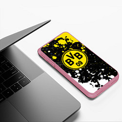 Чехол iPhone XS Max матовый Borussia Краска, цвет: 3D-малиновый — фото 2
