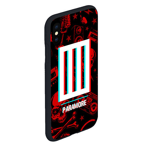 Чехол iPhone XS Max матовый Paramore rock glitch / 3D-Черный – фото 2