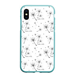 Чехол iPhone XS Max матовый Make a Wish паттерн, цвет: 3D-мятный