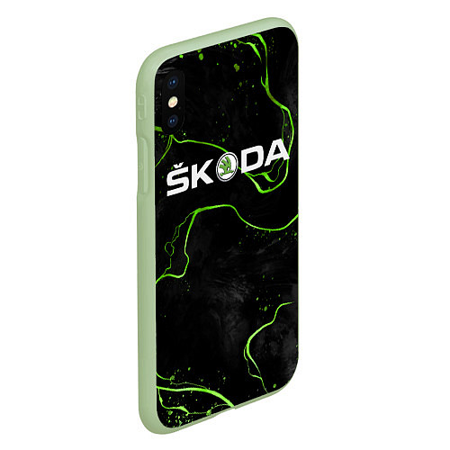 Чехол iPhone XS Max матовый Шкодавод / 3D-Салатовый – фото 2