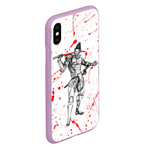 Чехол iPhone XS Max матовый Metal gear rising blood / 3D-Сиреневый – фото 2