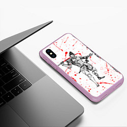 Чехол iPhone XS Max матовый Metal gear rising blood, цвет: 3D-сиреневый — фото 2