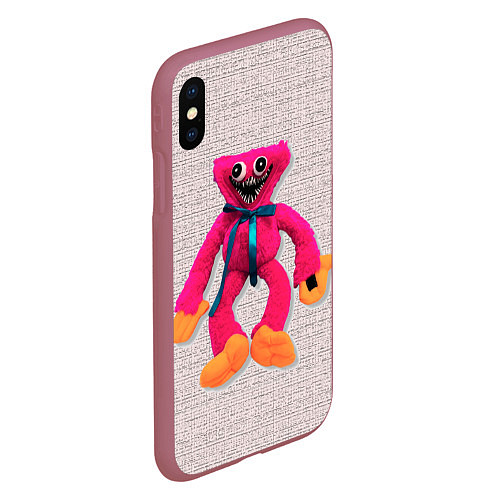 Чехол iPhone XS Max матовый Киси Миси объёмная игрушка - Kissy Missy / 3D-Малиновый – фото 2