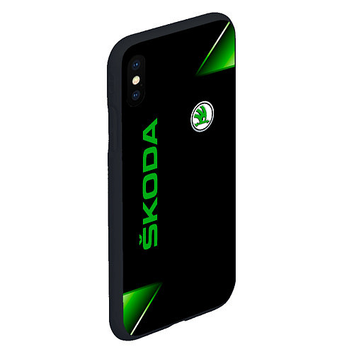 Чехол iPhone XS Max матовый Skoda Sport Абстракция / 3D-Черный – фото 2