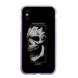 Чехол iPhone XS Max матовый MOMENTO MORI - SKULL, цвет: 3D-сиреневый