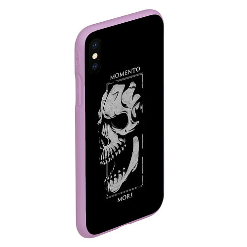 Чехол iPhone XS Max матовый MOMENTO MORI - SKULL / 3D-Сиреневый – фото 2