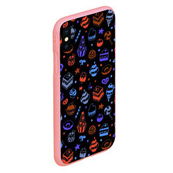 Чехол iPhone XS Max матовый Паттерн из тортов, пирожных и других сладостей, цвет: 3D-баблгам — фото 2