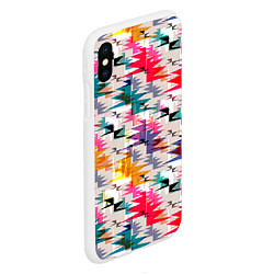 Чехол iPhone XS Max матовый Многоцветный абстрактный геометрический, цвет: 3D-белый — фото 2