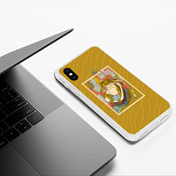 Чехол iPhone XS Max матовый Отдыхающая лягуха, цвет: 3D-белый — фото 2