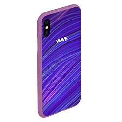 Чехол iPhone XS Max матовый Абстрактные волны Wave - фиолетовые, цвет: 3D-фиолетовый — фото 2