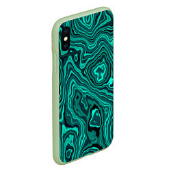 Чехол iPhone XS Max матовый Имитация камня - яшма, цвет: 3D-салатовый — фото 2