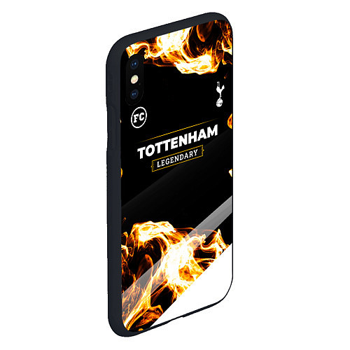 Чехол iPhone XS Max матовый Tottenham legendary sport fire / 3D-Черный – фото 2