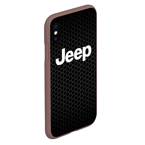 Чехол iPhone XS Max матовый Jeep Соты / 3D-Коричневый – фото 2