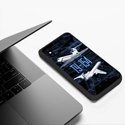 Чехол iPhone XS Max матовый Ту-154 Трёхдвигательный авиалайнер, цвет: 3D-черный — фото 2