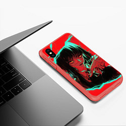 Чехол iPhone XS Max матовый Chainsaw-man : Аса Митака, цвет: 3D-красный — фото 2