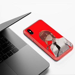 Чехол iPhone XS Max матовый Макима из Человек-бензопила, цвет: 3D-красный — фото 2