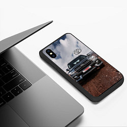 Чехол iPhone XS Max матовый Toyota Land Cruiser in the mountains, цвет: 3D-черный — фото 2