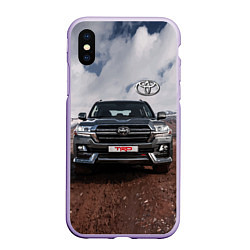 Чехол iPhone XS Max матовый Toyota Land Cruiser in the mountains