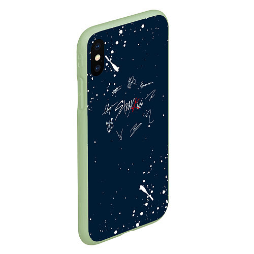 Чехол iPhone XS Max матовый Stray Kids - брызги / 3D-Салатовый – фото 2