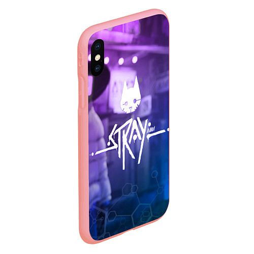 Чехол iPhone XS Max матовый Stray - мордочка - neon / 3D-Баблгам – фото 2