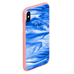 Чехол iPhone XS Max матовый Бело синий абстрактный фон Волны, цвет: 3D-баблгам — фото 2