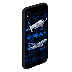 Чехол iPhone XS Max матовый Airbus A320, цвет: 3D-черный — фото 2