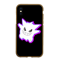 Чехол iPhone XS Max матовый Pokemon gengar, цвет: 3D-коричневый