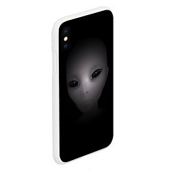 Чехол iPhone XS Max матовый Взгляд пришельца, цвет: 3D-белый — фото 2