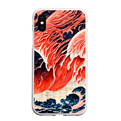 Чехол iPhone XS Max матовый Великая красная волна