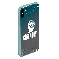 Чехол iPhone XS Max матовый Green day - брызги, цвет: 3D-мятный — фото 2