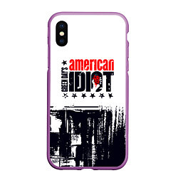 Чехол iPhone XS Max матовый Green day american idiot - rock, цвет: 3D-фиолетовый